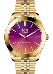 Ice Watch ICE-WATCH Damen Solaruhr "ICE steel - Small - SOLAR 3H", gold, Armbanduhren, Armbanduhr, Damenuhr, Edelstahlarmband, bis 10 bar wasserdicht