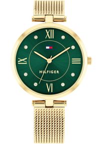 Tommy Hilfiger Damen Quarzuhr "ELLA", gold, Armbanduhren, Armbanduhr, Damenuhr, Glaskristalle, analog, Edelstahlarmband