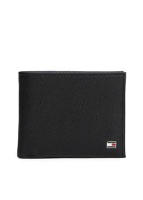 Tommy Hilfiger Geldbörse "TH FLAG MINI CC WALLET", schwarz, Leder, unifarben, klassisch, Kleinlederwaren, Men Geldbeutel, Portemonnaie mit typischer