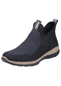 Rieker Damen Schlupfboots, Gr. 36, schwarz, Textil, Lederimitat, sportlich, Schuhe, mit Logoschriftzug