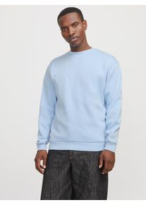 Jack & Jones JACK & JONES Herren Sweatshirt "JJEBRADLEY SWEAT CREW NOOS", blau, modisch, Gr. XS, unifarben, angeraute Sweatware, Obermaterial: 61% Polyester, 39%