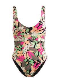 Roxy Damen Badeanzug "Printed Beach Classics"anthrazit palm song s, Gr. S, 87% Nylon, 13% Elasthan, Badeanzüge