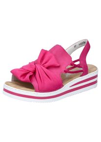 Rieker Damen Keilsandalette, Gr. 39, pink, Nubuklederimitat, Textil, unifarben, klassisch, Schuhe, Sandale, Sommerschuh, Strandschuh mit Gummizüge