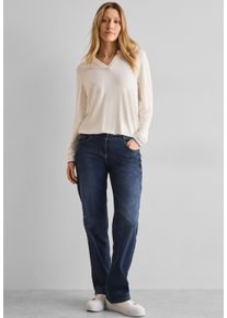 Cecil Damen Loose-fit-Jeans, blau, casual, Gr. 32, unifarben, Jeans, 75% Baumwolle, 23% Polyester, 2% Elasthan, Jeans, im Loose Fit