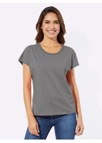 Classic Basics Damen Kurzarmshirt "Shirt", grau, Gr. 44, unifarben, 100% Baumwolle, Shirts