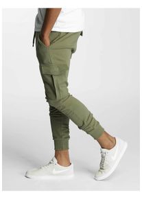 DEF Herren Stoffhose "DEF Herren DEF Gringo Sweatpants Beige", grün, Gr. XXL, unifarben, 80% Baumwolle, 20% Polyester, Hosen