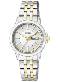 Citizen Damen Quarzuhr, silber, Armbanduhren, Armbanduhr, Damenuhr, Edelstahlarmband, Datum