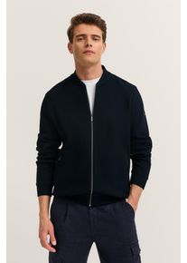 Bugatti Herren Sweatjacke "Modern Fit"390, marine, casual, Gr. S, unifarben, Sweatware, 87% Baumwolle, 10% Polyester, 3% Elasthan, Sweatjacken, mit