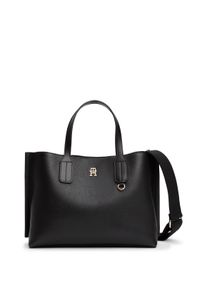 Tommy Hilfiger Damen Henkeltasche "TH DISTINCT MINI TOTE", schwarz, Lederimitat, Taschen, Damen Umhängetasche, Tragetasche mit praktischer