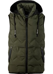 DEPROC Active Herren Steppweste "THORNLANDS Vest Men", grün, Gr. S, 100% Polyester, Westen, mit abnehmbarer Kapuze
