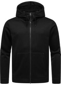 Ragwear Herren Kapuzenstrickjacke "Fabian", schwarz, Basic, Gr. S, Rippware, Material: 100% Polyester, Innenfutter: 100% Polyester, Strickjacken,
