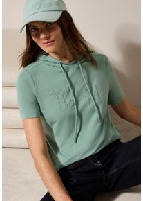 Cecil Damen T-Shirtmatcha grün, casual, Gr. XL, bedruckt, Jersey, Obermaterial: 48% Baumwolle, 48% Modal, 4% Elasthan, Shirts, mit Kapuze