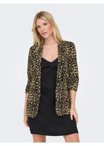 Only Damen Kurzblazer "ONLELLY 3/4 LIFE BLAZER AOP TLR"nomad aop:w leo, modisch, Gr. 38, bedruckt, Obermaterial: 95% Polyester, 5% Elasthan, Blazer