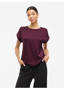 Vila Damen Kurzarmshirt "VIELLETTE S/S SATIN TOP - NOOS", lila, modisch, Gr. 36, unifarben, Satin, Obermaterial: 100% Polyester, Shirts, Satin Optik