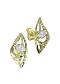 OSTSEE-SCHMUCK Damen Paar Ohrstecker "OSTSEE-SCHMUCK Ohrstecker Sabia Ohrstecker Sabia", 19 x 9mm, Gelbgold 333, gelb, Gelbgold 333, Ohrringe