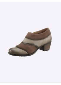 Heine Damen Stiefelette, Gr. 37, grau, Leder, Rindsleder, Glattleder, Veloursleder, modisch, Schuhe