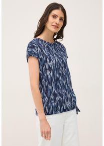 Cecil Damen T-Shirturban navy blau, casual, Gr. L, gemustert, Stoff, 50% Polyester, 50% Viskose, Shirts, mit grafischem Muster