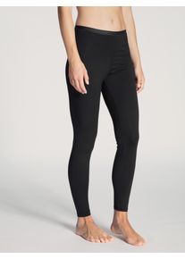 Calida Damen Leggings "Natural Comfort", Gr. XS, schwarz, Single Jersey, Obermaterial: 92% Baumwolle, 8% Elasthan, unifarben, casual, Hosen, mit