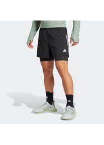 Herren Laufshorts "OTR B S 2in1 M", schwarz, sportlich, Gr. S, adidas Performance, Obermaterial: 100% Polyester, Hosen