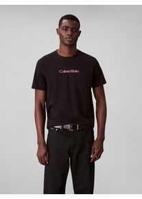 Herren T-Shirt "SS GLITCHED LOGO EU CLASSIC TEE", schwarz, casual, Gr. XL, Calvin Klein Jeans, unifarben, Single Jersey, Obermaterial: 100%