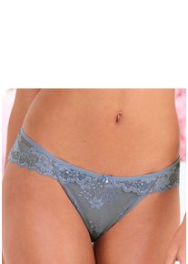 Vivance Damen Slip, Gr. 32, blau, Spitze, Obermaterial: 88% Polyamid, 12% Elasthan, Unterhosen, aus zarter Jacquardspitze mit edlem Accessoire