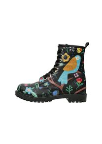 DOGO Damen Schnürboots "Black Longe Boots Schnürstiefel Go Back To Being Yourself Damen", Gr. 37, schwarz, Lederimitat, Schuhe, Vegan