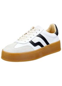 Gant Damen Plateausneaker "Gant Sneaker Leder", Gr. 37, schwarz-weiß, Leder, casual, Schuhe