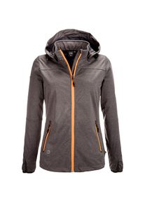 DEPROC Active Damen Softshelljacke "BARBEAU PEAK WOMEN", grau, casual, Gr. 36, 96% Polyester; 4% Elasthan, Jacken, mit Kontrastreißverschluss