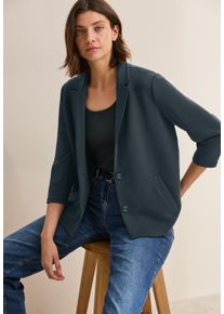 Cecil Damen Jackenblazerslate khaki, casual, Gr. XS, unifarben, Web, Obermaterial: 54% Polyester, 39% Viskose, 7% Elasthan, Blazer, 3/4-Arm mit