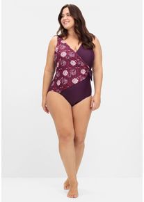 Damen Badeanzug, lila, Gr. 56, sheego by Joe Browns, Polyester, Badeanzüge