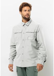 Jack Wolfskin Herren Langarmhemd "BARRIER LS SHIRT M", grau, Gr. XL, OBERSTOFF: 46% POLYAMID, 27% LYOCELL, 27% VISKOSE; Futter: 100% POLYESTER, Hemden