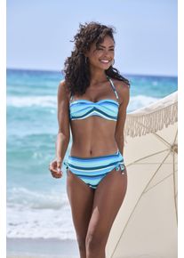 s.Oliver Damen Bügel-Bandeau-Bikini-Top "Fun", blau, Gr. 36, gestreift, Recycling-Polyamid, Bikini-Oberteile, im trendigen Streifen-Design