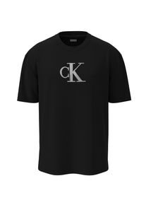 Herren T-Shirt "SS CNTR MNGRM E CLSS", schwarz, casual, Gr. M, Calvin Klein Jeans, unifarben, Single Jersey, Obermaterial: 100% Baumwolle, Shirts,