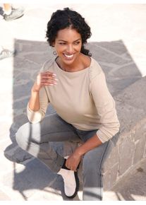 Casual Looks Damen Langarmshirt "Shirt", beige, Gr. 36, unifarben, 50% Baumwolle, 50% Modal, Shirts
