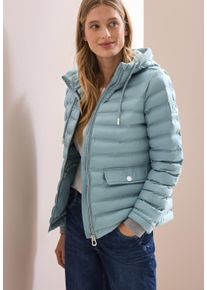 Cecil Damen Steppjacke, blau, casual, Gr. XS, Strukturmuster, Steppware, Obermaterial: 100% Polyester, Jacken, mit Kapuze