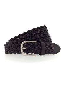 Tamaris Damen Flechtgürtel, schwarz, casual,modisch, Gr. 80, Flechtoptik, Rindsleder, Gürtel, individuell verstellbar