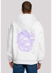 F4NT4STIC Herren Kapuzenpullover "Drache Japan", weiß, casual, Gr. S, Obermaterial: 100% Baumwolle, Pullover, Print