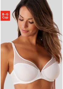 Lascana Damen Bügel-BH, Gr. 95, beige, Microtouch, Obermaterial: 48% Polyamid, 40% Polyester, 12% Elasthan, elegant, BHs, mit dezent transparentem