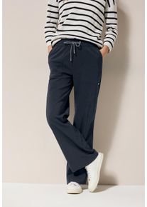 Cecil Damen Culotte, blau, casual, Gr. XXL, unifarben, Web, Stoff, 65% Baumwolle, 32% Polyester, 3% Elasthan, Hosen, High Waist