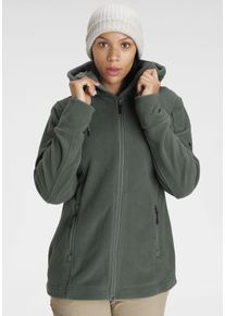 Polarino Damen Fleecejacke, grün, sportlich, Gr. 52, unifarben, Fleece, Obermaterial: 100% Polyester, Jacken, für kalte Tage, aus Fleece, sportlicher