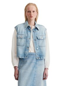 Marc O'Polo MARC O'POLO Damen Jeansweste "aus TENCEL Lyocell-Mix"faded light blau, casual, Gr. XL, unifarben, Obermaterial: 76% Lyocell, 24% Baumwolle, Westen
