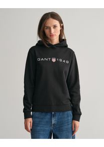 Gant Damen Hoodie "REG PRINTED GRAPHIC HOODIE", schwarz, casual, Gr. S, Sweatware, Obermaterial: 80% Baumwolle, 20% Polyester, Sweatshirts