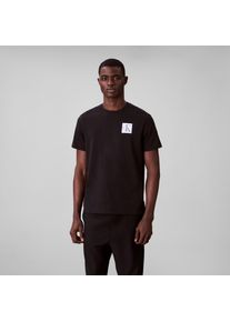 Herren T-Shirt "SS GRDNT MNGRM E LG", schwarz, casual, Gr. S, Calvin Klein Jeans, unifarben, Single Jersey, Obermaterial: 100% Baumwolle, Shirts, Mit