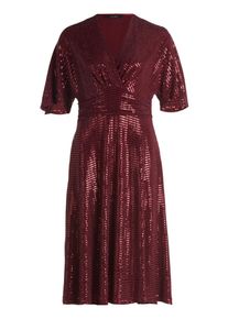 Vera Mont Damen Cocktailkleid "Vera Mont Cocktailkleid im Glitzer-Look", rot, elegant, Gr. 46, Obermaterial: 86% Polyamid, 9% Polyester metallisiert,
