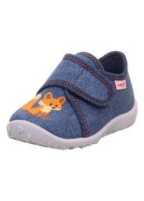 Superfit Kinder Hausschuh "SPOTTY WMS: Mittel", Gr. 25jeansblau fuchs, Baumwolle, casual, Schuhe, Kindergartenschuh mit Klettverschluss,