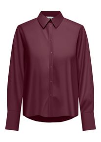 Only Damen Hemdbluse "ONLBERIT LIFE L/S SHIRT WVN", rot, modisch, Gr. XS, unifarben, Web, Obermaterial: 100% Viskose, Blusen