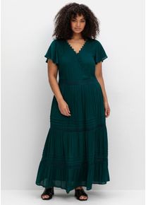 Damen Maxikleid "Maxikleid", blau, Gr. 48, sheego by Joe Browns, unifarben, 100% Viskose, Spitze:100% Baumwolle, Kleider
