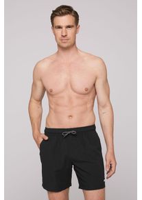 CAMP DAVID Herren Badeshorts, schwarz, Gr. S, bedruckt, Polyamid, Badehosen, mit Einschubtaschen