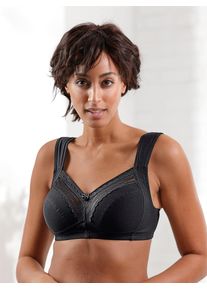 Damen Entlastungs-BH, Gr. 85, schwarz, 66% Baumwolle, 18% Elasthan, 12% Polyester, 4% Polyamid, BHs