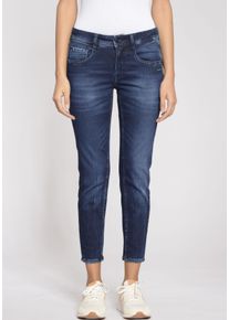 Gang Damen Relax-fit-Jeans "94AMELIE CROPPED", blau, casual, Gr. 30, Denim/Jeans, Obermaterial: 98% Baumwolle, 2% Elasthan, Jeans, in 5-Pocket-Style